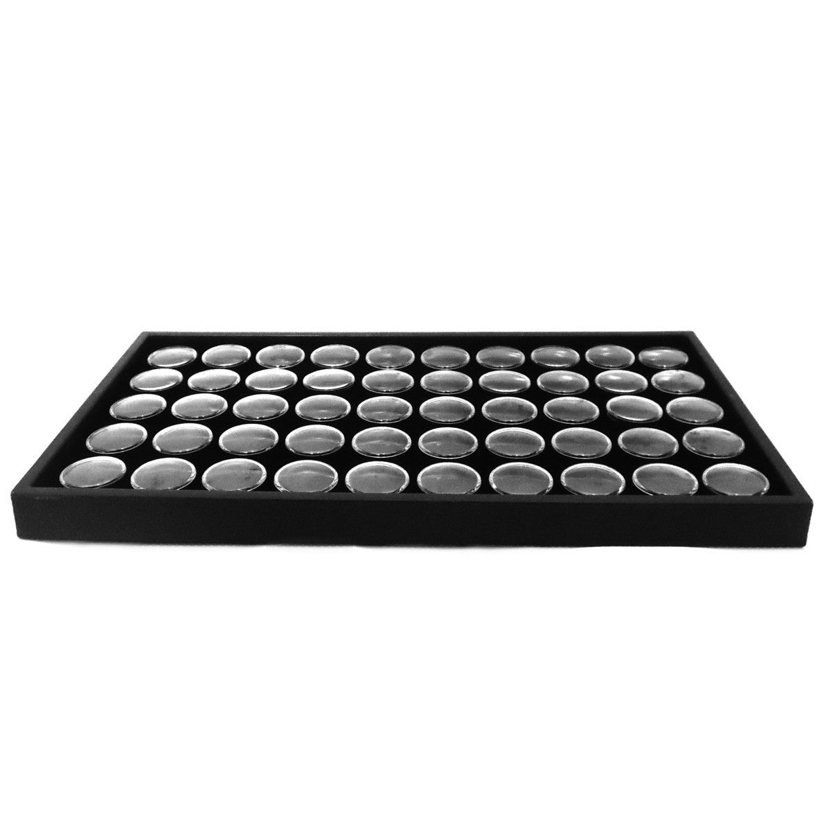ルースケース 50個セット ケース付き ジェムジャー 32×32×18mm クッション付き ブラック 黒