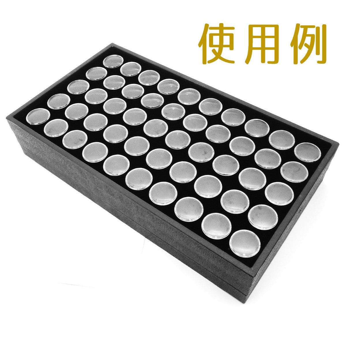 ルースケース 50個セット ケース付き ジェムジャー 32×32×18mm クッション付き ブラック 黒