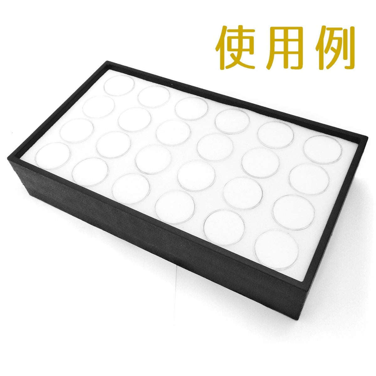 ルースケース 24個セット ケース付き ジェムジャー 46×46×17mm クッション付き ホワイト 白 Lサイズ