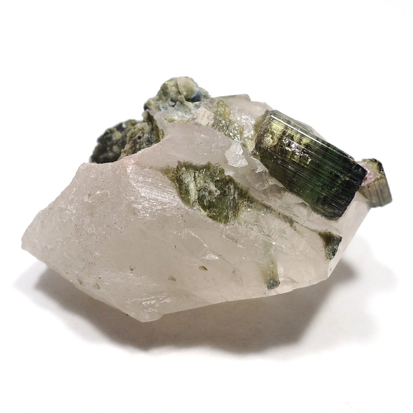 ウォーターメロントルマリン 原石 水晶共生 クォーツ共生 グリーントルマリン 電気石 ブラジル産 Watermelon Tourmaline