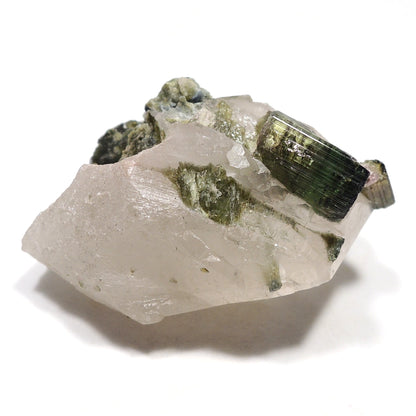 ウォーターメロントルマリン 原石 水晶共生 クォーツ共生 グリーントルマリン 電気石 ブラジル産 Watermelon Tourmaline
