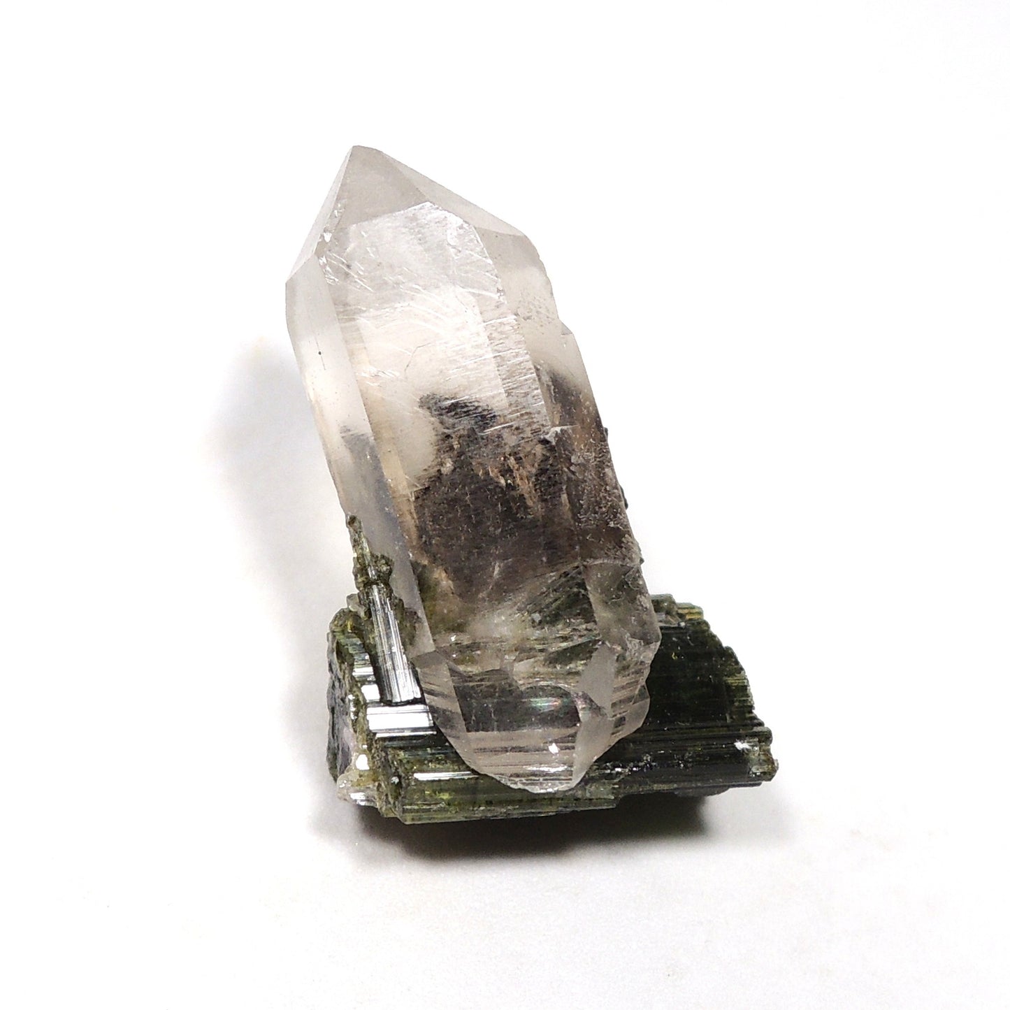 グリーントルマリン 原石 水晶共生 クォーツ共生 電気石 ブラジル産 Tourmaline